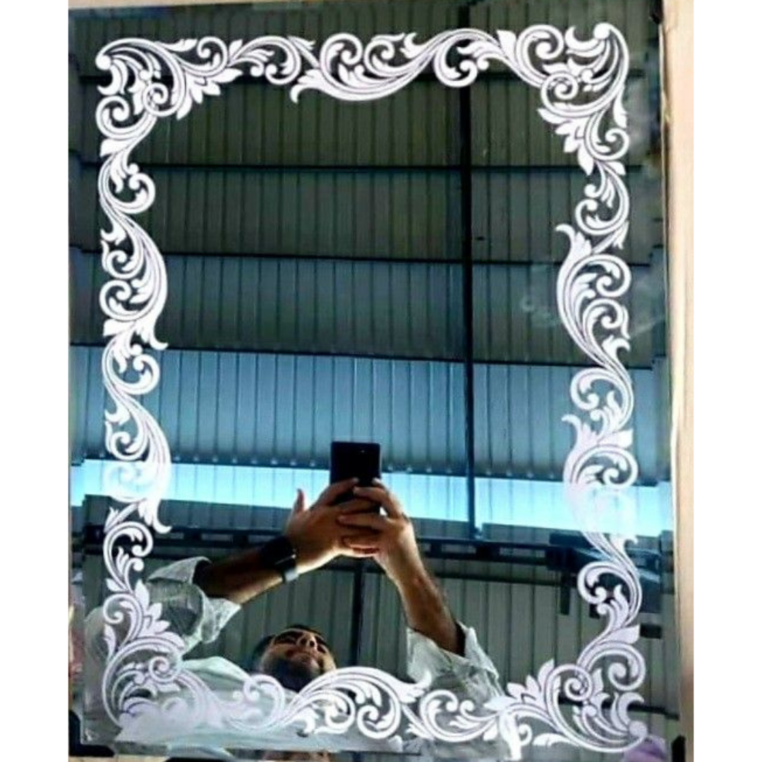 Classic Floral Etched Mirror